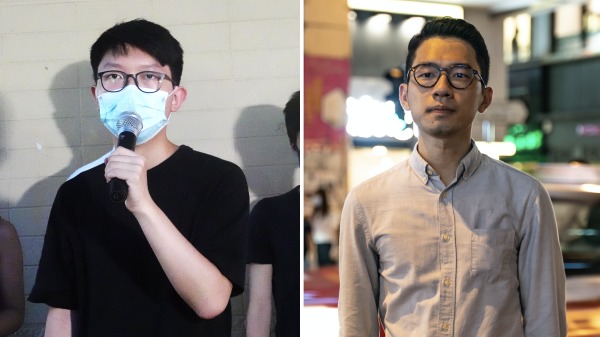 流亡海外的香港青年社運領袖羅冠聰和張崑陽，12月22日在台灣首場「香港議題公聽會」作證。（圖片來源：看中國合成圖）