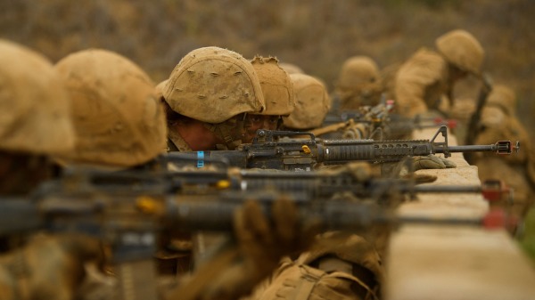 美国海军陆战队招兵训练（图片来源：PATRICK T. FALLON/AFP via Getty Images）