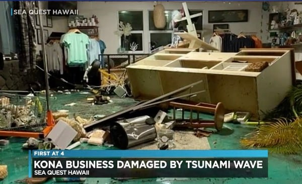 被海啸摧毁的商店