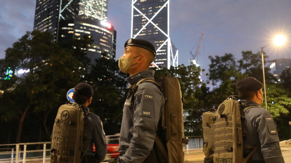 图为执勤中的香港警察。（图片来源：香港警察FB）