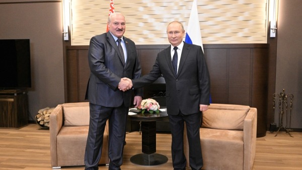 5月23日，俄罗斯总统普京在索契与白俄罗斯总统卢卡申科会晤