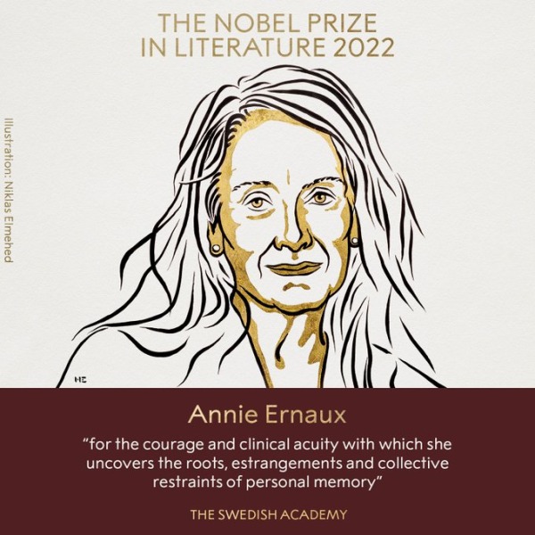 法國女作家安妮 ·埃爾諾（Annie Ernaux）獲得2022年諾貝爾文學獎