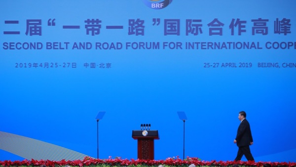 「一帶一路」國際合作高峰論壇（BRF），習近平走上舞臺，為2019年開幕式發表講話。