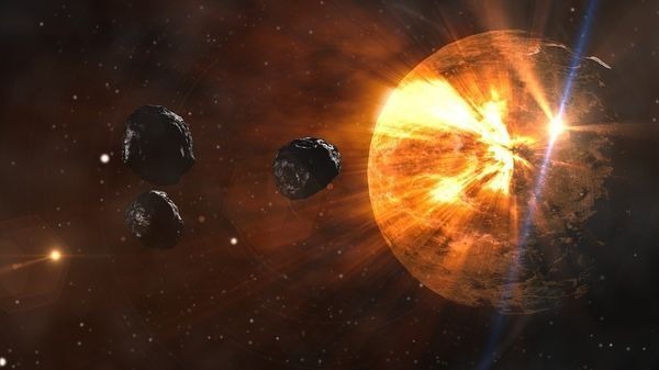 天文學家發現8年來一顆可會能對地球造成危險之最大小行星。示意圖。