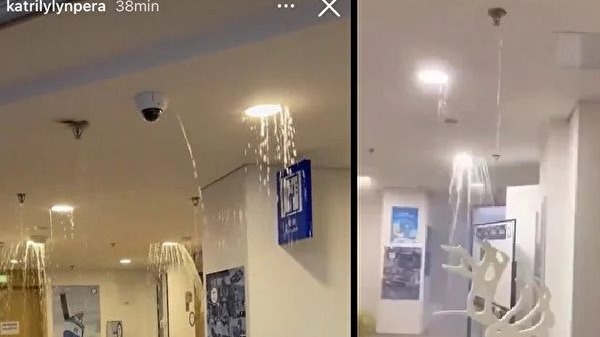 北京冬奥会村的芬兰队运动员发出了房间漏水变成水帘洞之视频