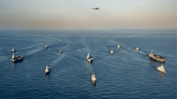 2022年2月6日，美法意航母打击群齐聚地中海。