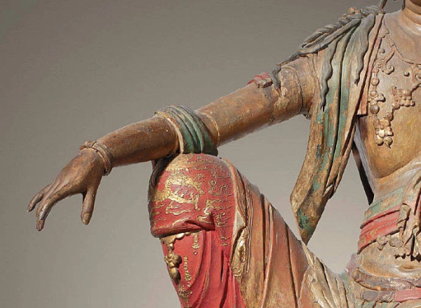 遼代 木雕水月觀音像 （局部）（图片来源: 公用领域 美国纳尔逊博物馆）