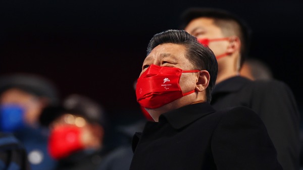 2022年3月13日，國家主席習近平出席北京冬殘奧閉幕式。（圖片來源：Ryan Pierse/Getty Images）