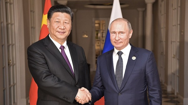 2018年7月26日俄罗斯总统普京和中国国家主席习近平的合影。