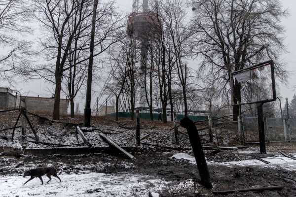 乌克兰首都基辅的电视塔遭到俄导弹攻击