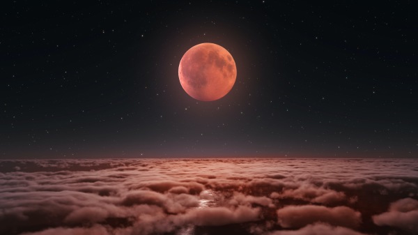 “血月”即为赤色，那么就意味着战争，实为凶兆。