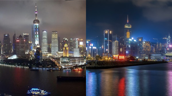 上海与香港（图片来源：看中国合成图）