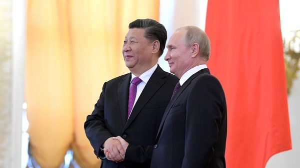 中國國家主席領導人習近平和俄羅斯總統普京會面。