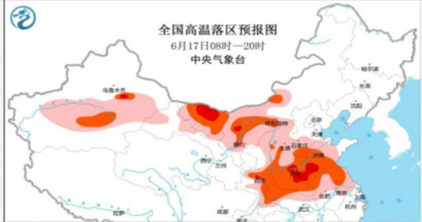 中国北方高温破40度