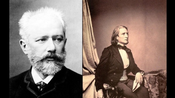 柴科夫斯基（左）；1858年的李斯特（右）