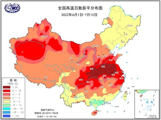 中国大陆持续高温