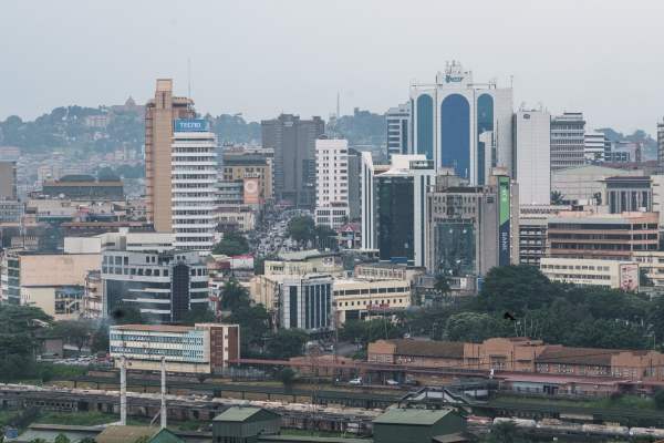 2021年1月18日，乌干达坎帕拉市的全景。