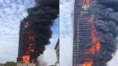 湖南长沙电信大楼火灾有人6分钟从24层逃楼下(图)