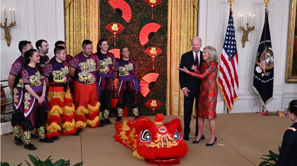 2023年1月26日，美国总统拜登在白宫举办中国新年庆祝活动。（ANDREW CABALLERO-REYNOLDS/AFP via Getty Images）(16:9)