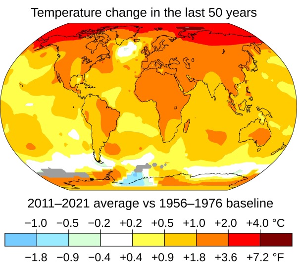全球50年气温变化