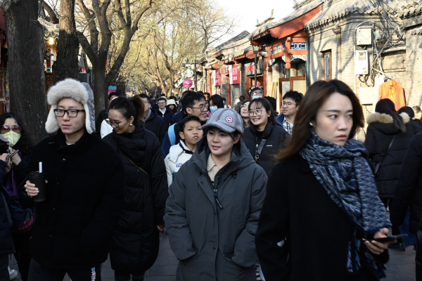 2023年12月3日，北京街头（图片来源：PEDRO PARDO/AFP via Getty Images）