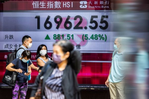 香港恆生指數跌破17000點大關。（圖片來源：Getty Images）