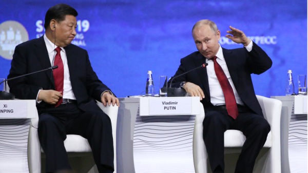 2019年6月7日，中國國家主席習近平、俄羅斯總統普京出席在俄羅斯聖彼得堡舉行的 SPIEF 2019 聖彼得堡國際經濟論壇全體會議。