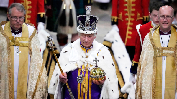 5月6日，英国国王查尔斯三世在伦敦西敏寺加冕。（图片来源：Getty Images）