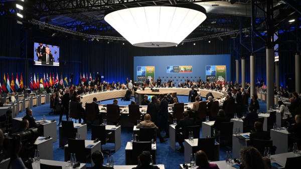 2023年7月12日在立陶宛維爾紐斯舉行的北約峰會期間，與會者出席北大西洋理事會(NAC)與亞太夥伴的會議的總體看法。