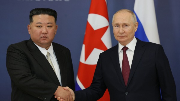 9月13日，俄罗斯总统普京和朝鲜领导人金正恩在阿穆尔州东方航太发射场会晤。