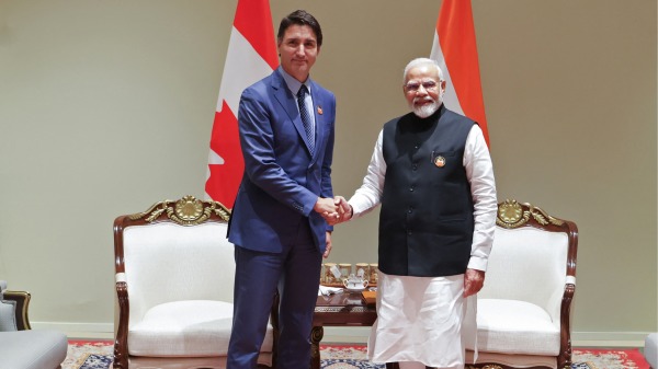 9月10日，印度總理莫迪與加拿大總理在G20峰會期間舉行雙邊會談。