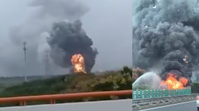 习浙江之行惊传嘉兴大爆炸整条高速瘫痪(视频图)