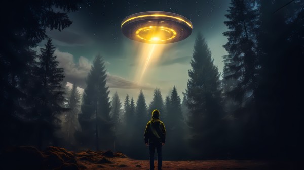 UFO 不明飞行物 飞碟 外星 目击 森林 686814526