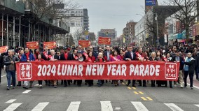 纽约盛大游行庆贺中国新年政要给亚裔拜年(组图)