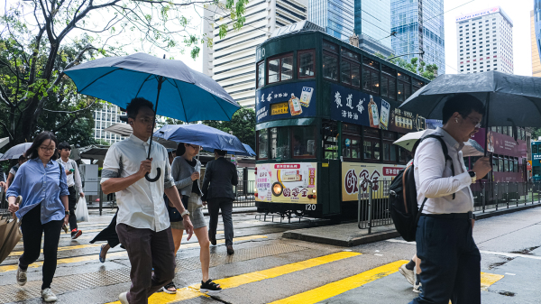 圖為香港中環。（Getty Images）
