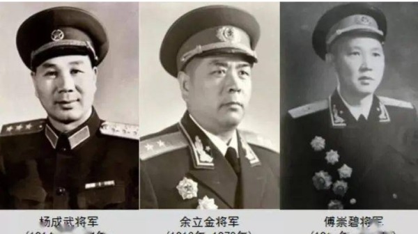 左起：杨成武、余力金、傅崇碧