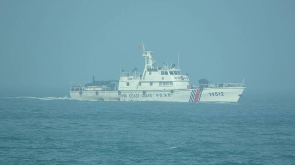 中國海警6日下午3時許有4艘船編隊航入金門南方禁 止水域。