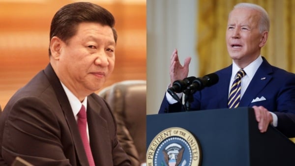 中國國家主席習近平（左）和美國總統喬．拜登（Joe Biden）