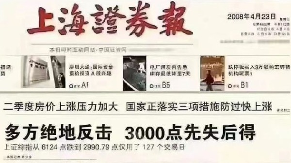 2008年4月上海证券报的头版内容