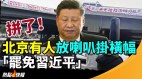 拼了北京四通橋有人放喇叭掛橫幅「罷免習近平」(視頻)
