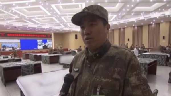 2019年3月，柳林以「南疆軍區司令員」的身份接受了央視採訪。（圖片來源：視頻截圖）