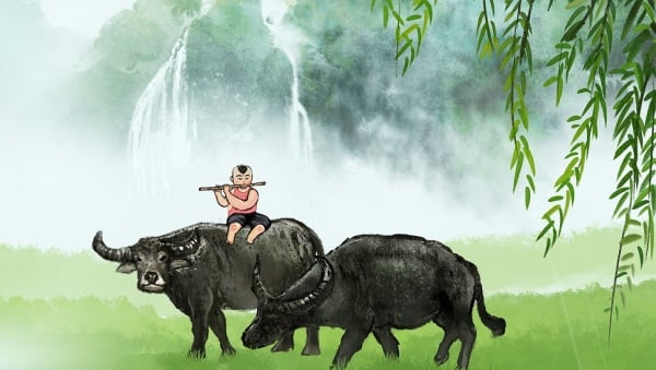 呂岩《牧童》體現了牧童放牧生活的辛勞，是一首讚美勞動的短曲。