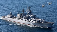 俄黑海舰队旗舰莫斯科号被乌克兰导弹击中起火(图)