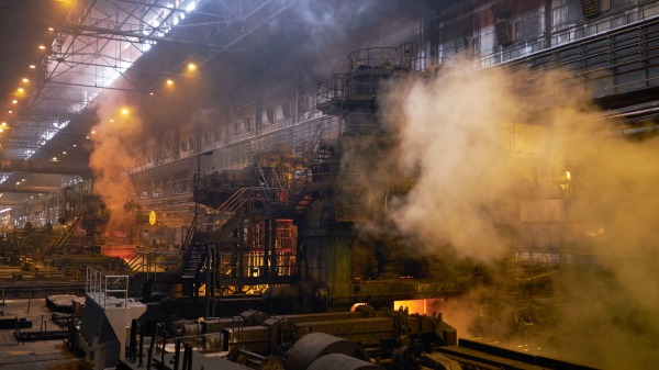 2015年12月22日在馬里烏波爾的亞速鋼鐵廠。