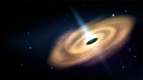 大質量黑洞和星系示意圖