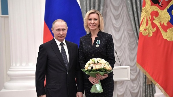 俄羅斯總統普京與俄羅斯外交部發言人扎哈羅娃