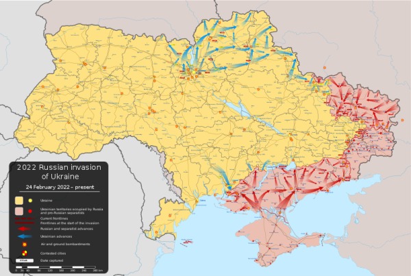 俄乌战争详细地图 (Viewsridge  CC BY-SA 4.0)