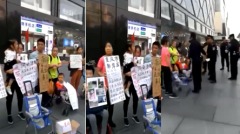 北京街头受害者聚集高喊“疫苗致残”(图)