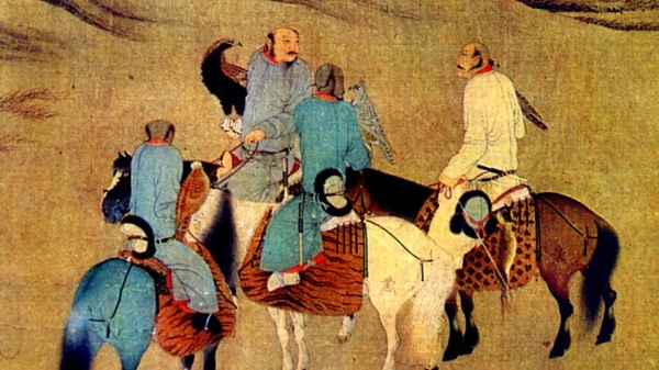 辽朝胡瓌描绘的契丹人《出猎图》，国立故宫博物院馆收藏。