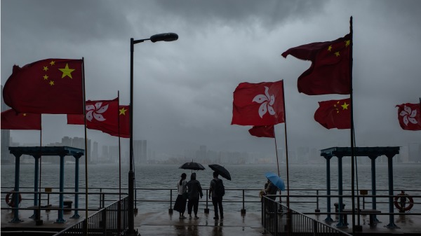 2022年7月1日，香港主權移交25週年，圖為香港維多利亞港海濱的一個碼頭。（圖片來源：Anthony Kwan/Getty Images）